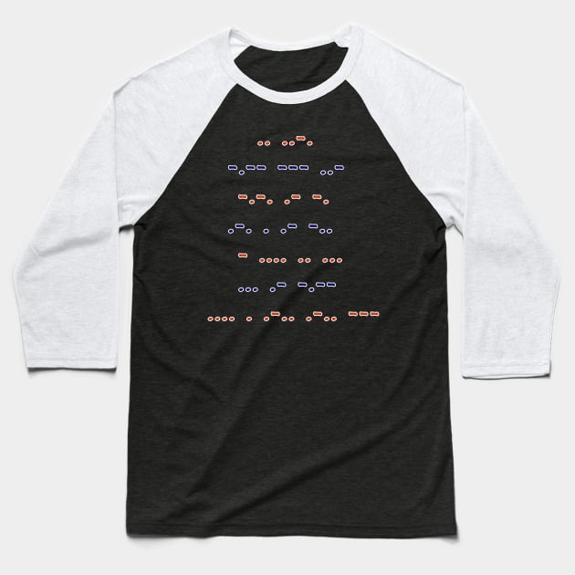 Morse code - if you can read this say hello Baseball T-Shirt by soitwouldseem